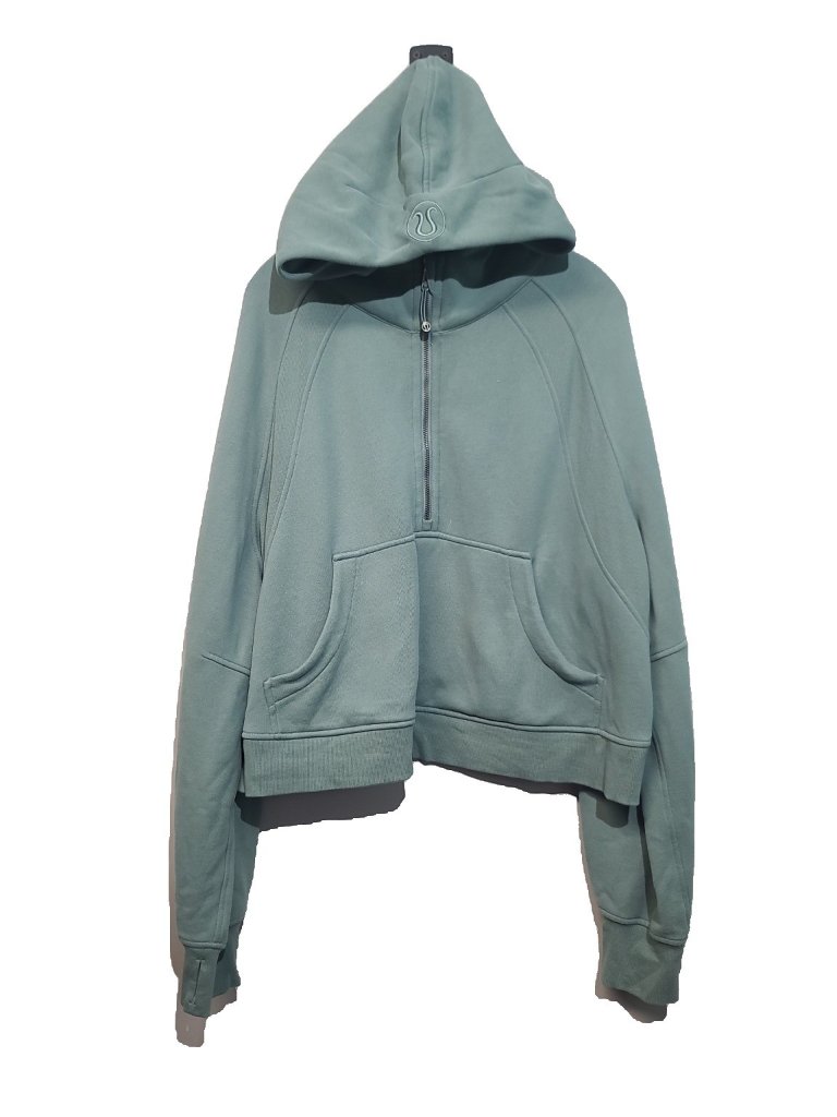 Lululemon Athletica Scuba Oversized Half-Zip Hoodie Xl Green